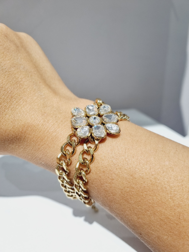 Βραχιόλι αλυσίδας με strass