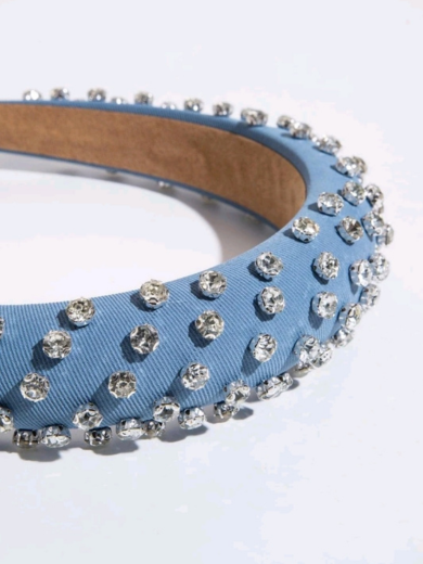 Στέκα μαλλιών jean με strass