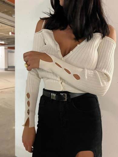 Cardigan with off shoulders