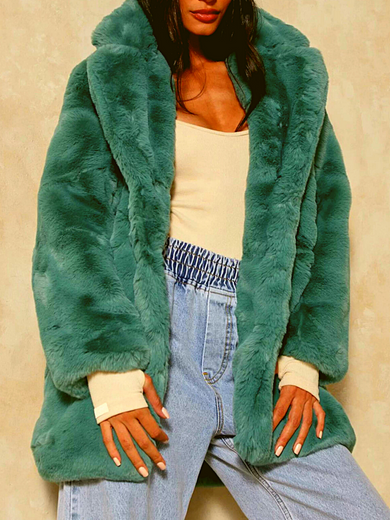 Fur with wide lapel