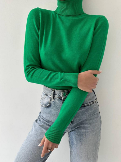 Knitted turtleneck blouse