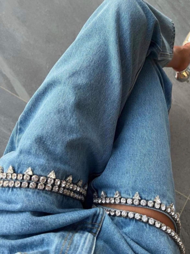 Παντελόνι jean με strass