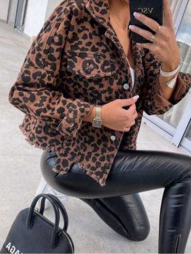 Τζάκετ jean animal print